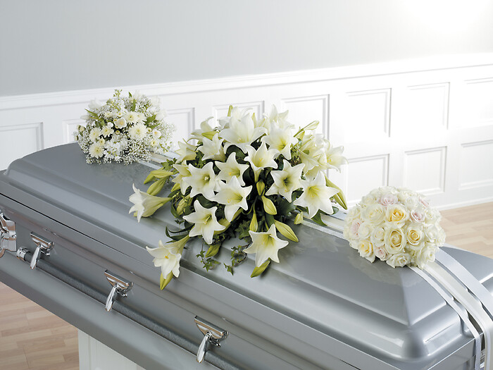 White casket Sprays